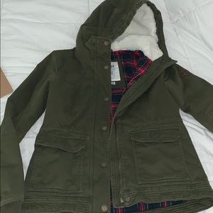 Hollister olive colored coat! Fits size XS-M